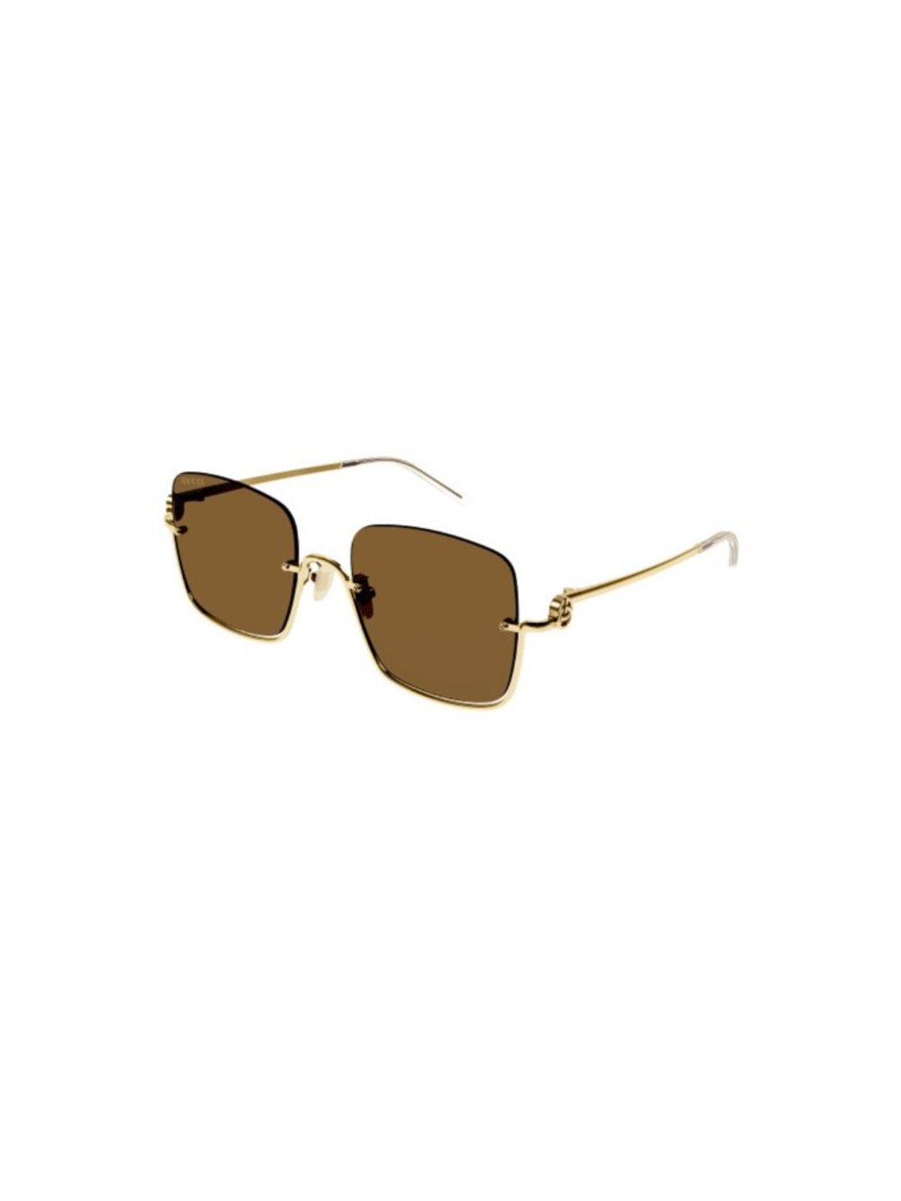 Gucci GG1279S Women Gold Brown Square Half-Rim Shades Sunglasses 54-21-140